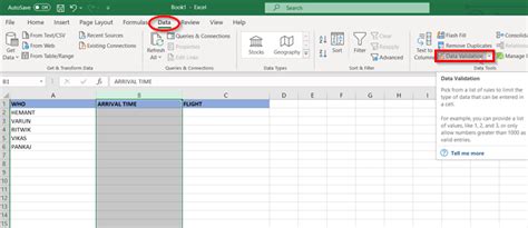 Apply data validation to cells .